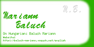 mariann baluch business card